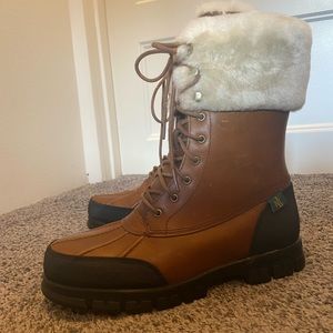 Ralph Lauren Wmns Quinta Boots Tan Leather 8
